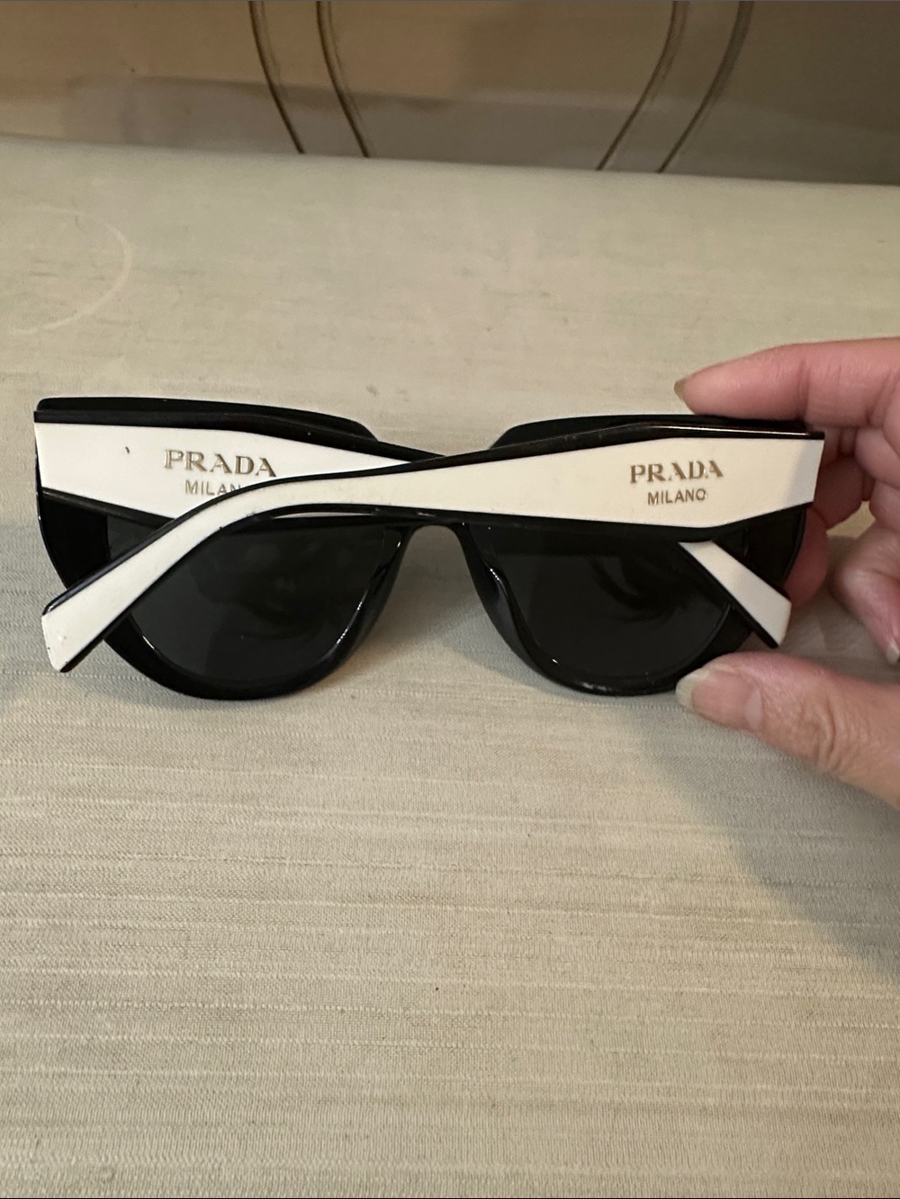 Prada Black and White Angular Cat-Eye Sunglasses

No case included